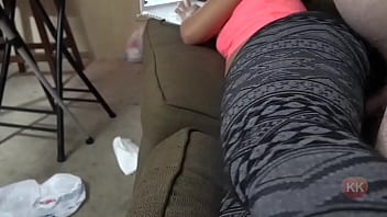 Splattering Her Tight Yoga Ass With A Hot Load
