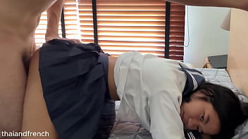 Young Thai Amateur’s Tight Pussy Overwhelmed By Massive White Cock