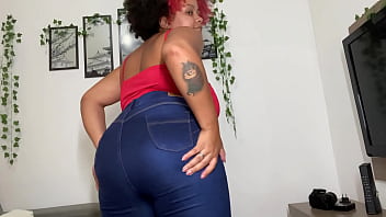 Curvaceous Queen In Tight Blue Jeans Unleashing Her Sultry Secret