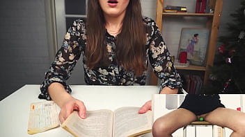A Hot Co-ed Gets Off On Literature, Riding A Vibrator As She Races To Climax Before The Final Chapter.
