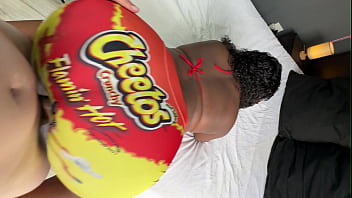 White Dude Pounds A Thick Black Babe Through A Hole In Her Skin-tight Yoga Pants
