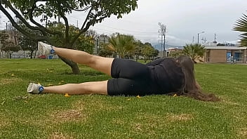Sweaty Colombian Milf Works Out With No Panties, Her Ripped Shorts Exposing Everything As She Flaunts Her Hotwife Body In Full Exhibitionist Glory.