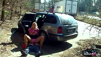 Teen Gets Bent Over And Pounded On The Street By A Random Client In A Public Parking Spot