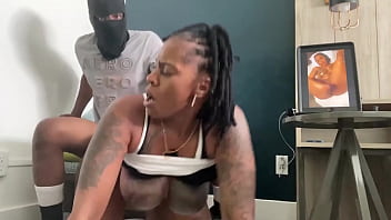 Thick And Curvy Ebony Marrijanee Begs For A Rough Doggy Style Pounding