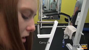 Spoiled Little Slut Skips Workout To Fuck A Wealthy Hunter In The Gym
