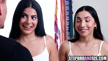 Two Fiery Latina Stepsisters Fighting Over A Single Hard Cock