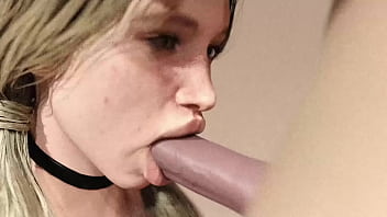 Massive Pale Cock Blowjob For Blonde Babe