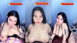 Angel99 Licks Her Nipples