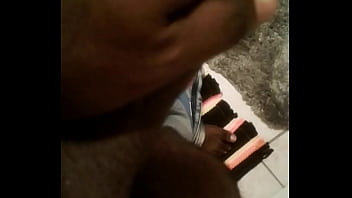 Indian Youth Strokes His Thick, Dark Shaft
