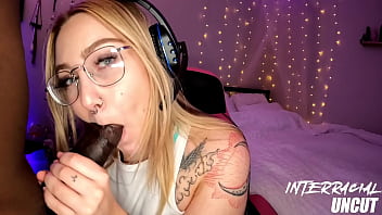 Snowy Cheeks Spread Wide For Big Black Cock