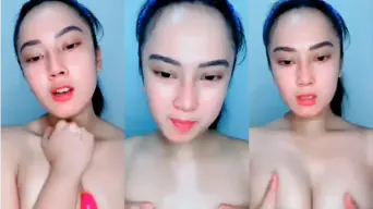 Sweaty Tits Teasing With A Dildo