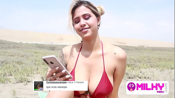 Busty Beach Babe Craving My Hard Cock In The Sand.