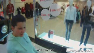 Fucking Glasses – Public Restroom Orgasm: Mazy Teen’s Blowjob