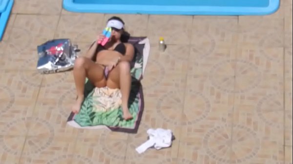 Naughty Poolside Self-pleasure Caught On Camera