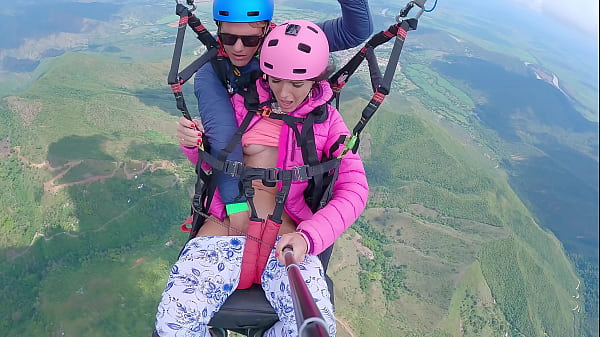 Soaring To Climax: A Drenched Pussy Squirting At 2200 Meters While Paragliding Through The Clouds