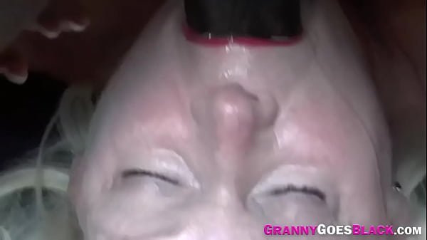 Elderly Granny Gagging On A Massive Black Cock