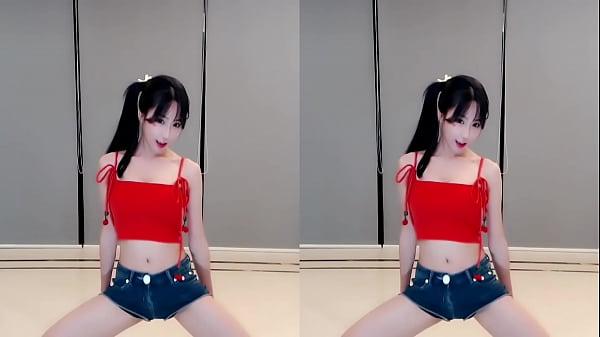 Hot Chinese Babe Dances In Red On The Stairs