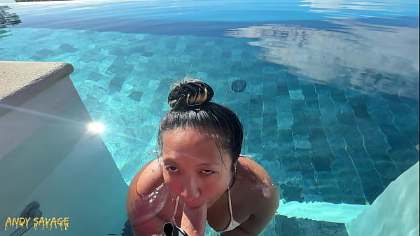 Naked Blowjob By The Infinity Pool In Costa Rica