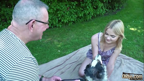 Tight Young Blonde Gets Stretched By An Old Man’s Thick Cock, Then Deepthroats And Swallows Every Drop.