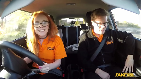 Naughty British Redhead Ella Hughes Gets Her Tight Pussy Pounded In A Fake Driving Lesson