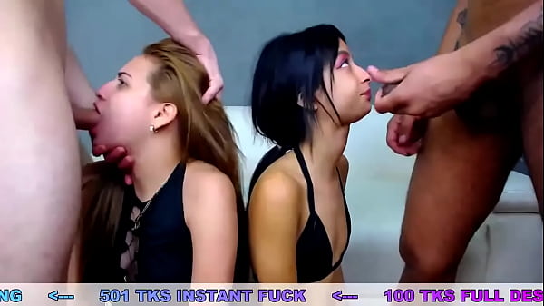 Thirsty Latina Sluts Drench Her Throat In Sloppy Spit