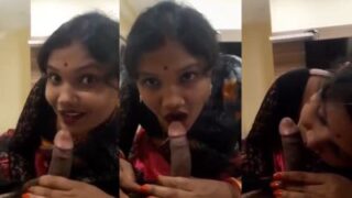 Desi Landlady Services Her Tenant With A Deep, Sloppy Blowjob