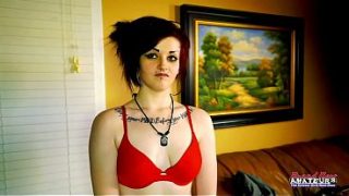 Tight Tattooed College Girl Marcie Fucks Herself Hard With A Dildo Until She Cums Intensely!