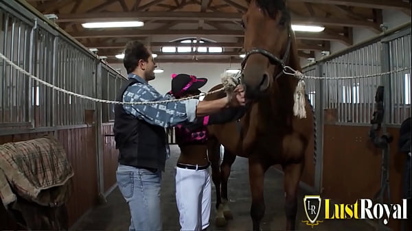 Stable Hand Pounds Hot Dark-haired Slut