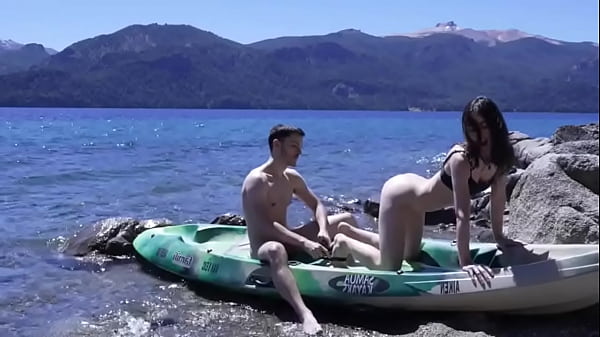 Passionate Young Lovers Interrupted On Shore – Amateur Explosion