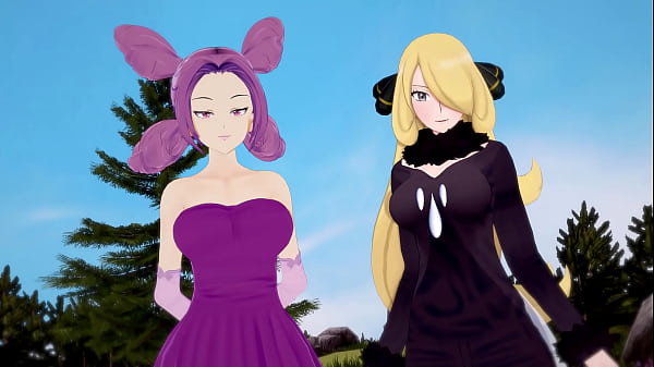 Pokémon Slutty Threesome: Cynthia And Fantina’s Big Tits Get Fucked Hard