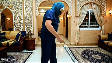 Muslim Hijab Indonesian Maid Told To Suck Her Boss’s Dick And Swallow His Cum