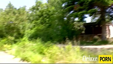 Ebony Beauty With A Round Rear Delights In Outdoor Rendezvous With A Pale Partner