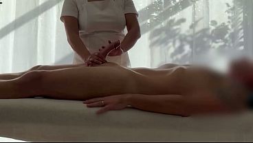 Asian Masseuse Overwhelmed By A Caucasian Man’s Massive Release