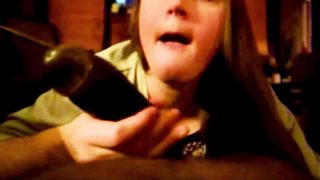 Thick Girl Deep-throating A Big Black Cock