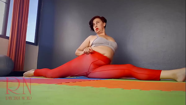 Sexy Yoga Babe In A Tight Red Leotard, Bending Deep And Teasing Hard At The Gym – Regina Noir Gets You Dripping. C1 125