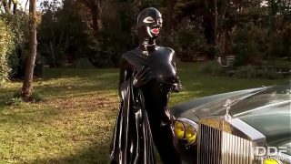 Fetish Queen Latex Lucy Takes A Dildo Deep In Her Wet Cunt Out In The Open