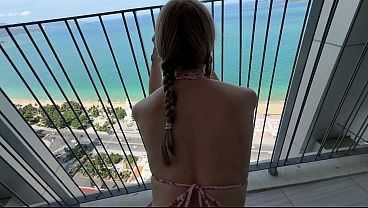Fuck Me Hard On The Balcony While My Slutty Step-sister Ignores The Dirty House Because She’s Too Busy Getting Railed In Public For All The Neighbors To See