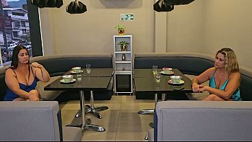 Mature Women Get Themselves Off In An Empty Restaurant After Being Stood Up By A Man