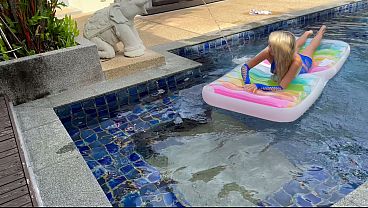 Outdoor Pool Pounding With That Hot Blonde Babe