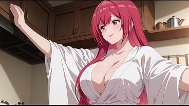 Stepson Walks In Early, Finds Dad’s Wife Bent Over The Stove In Nothing But A Tiny Robe. Kureha Enomoto’s Filthy Ai Hentai Cosplay.