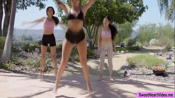 Yoga Instructor Moans As A Lesbian Couple Takes Turns Devouring Her Soaking Pussy