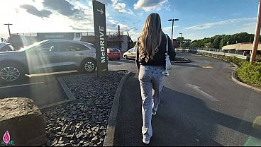 Snatch A Slutty Thing Outside Mcdonald’s Since She’s Flashing A Sex Toy For The Whole Street