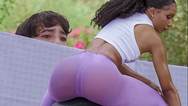 Young Boy Creeping On His Horny Milf Neighbor As She Gets Sweaty Working Out